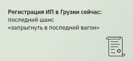 Регистрация ИП в Грузии сейчас: последний шанс «запрыгнуть в последний вагон»