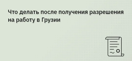 Что делать после получения разрешения на работу в Грузии (РНР)