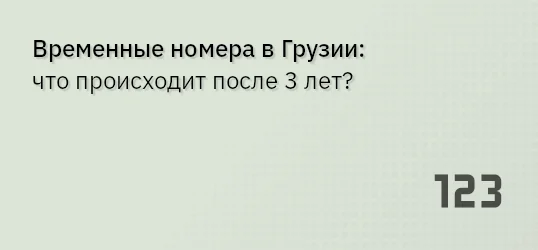 Временные номера в Грузии: что происходит после 3 лет?